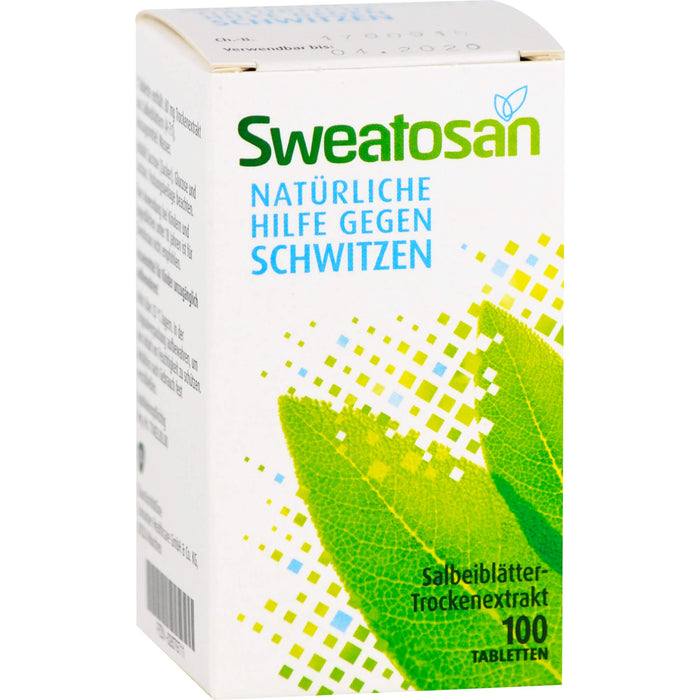 Sweatosan Tabletten natürliche Hilfe gegen Schwitzen, 100 St. Tabletten