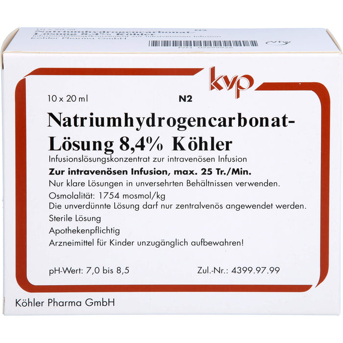 Natriumhydrogencarbonat-Lösung 8,4 % Köhler Ampullen, 10X20 ml INF