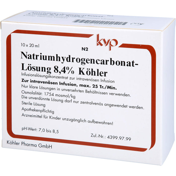 Natriumhydrogencarbonat-Lösung 8,4 % Köhler Ampullen, 10X20 ml INF