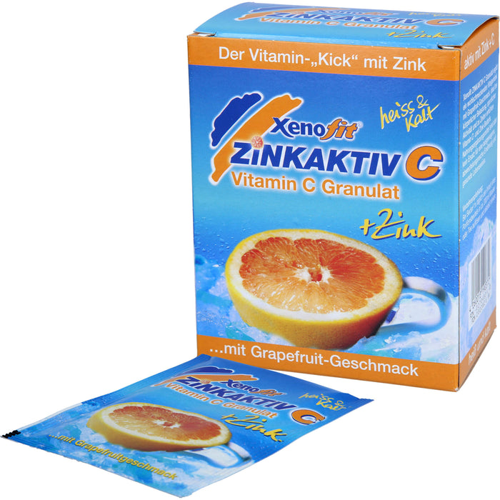 Xenofit Zinkaktiv C Vitamin C Granulat + Zink mit Grapefruit-Geschmack, 10 St. Beutel