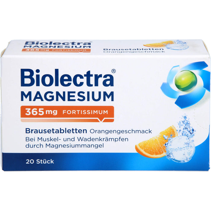 Biolectra Magnesium 365 mg fortissimum Brausetabletten Orangengeschmack, 20 St BTA