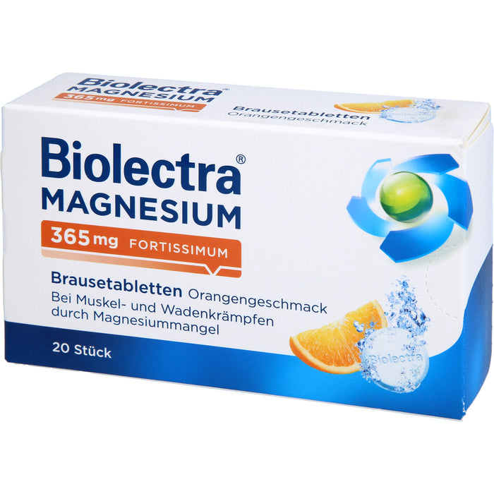 Biolectra Magnesium 365 mg fortissimum Brausetabletten Orangengeschmack, 20 St BTA