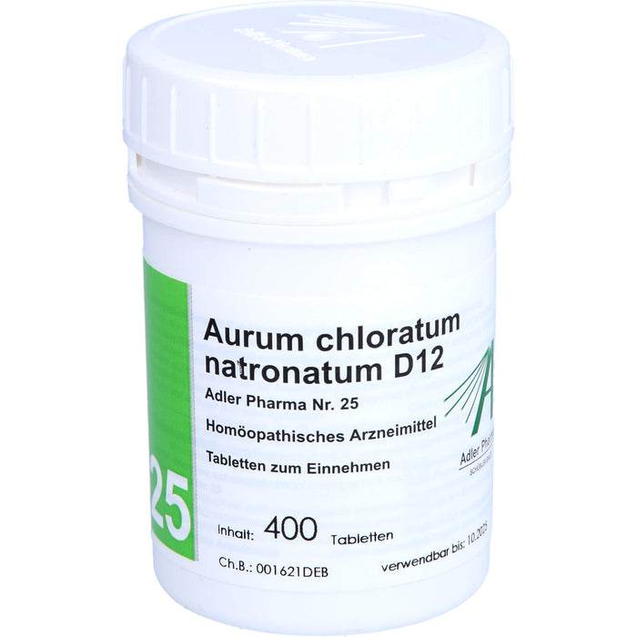 Adler Pharma Aurum chloratum natronatum D12  Biochemie nach Dr. Schüßler Nr. 25 Tabletten, 400 St. Tabletten