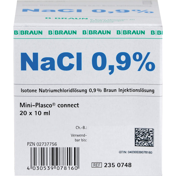 Isotone Kochsalzlösung NaCl 0,9% Braun Mini-Plasco connect, 20 ml Lösung