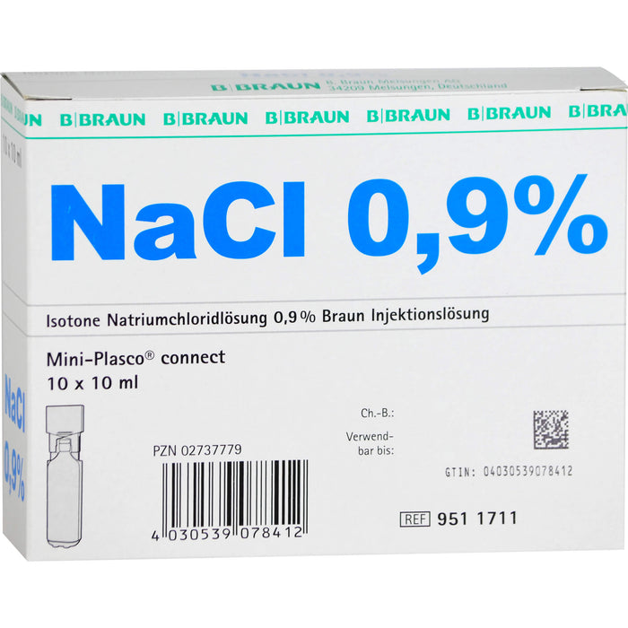 NaCl 0,9% Braun Injektionslösung Mini-Plasco connect, 10 St. Ampullen