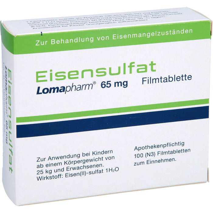 Eisensulfat Lomapharm 65 mg Filmtabletten, 100 St. Tabletten