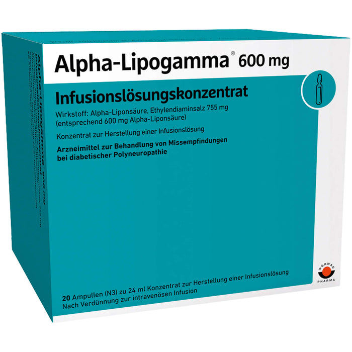 Alpha-Lipogamma 600mg Infusionslösungskonzentrat, 20X24 ml IFK