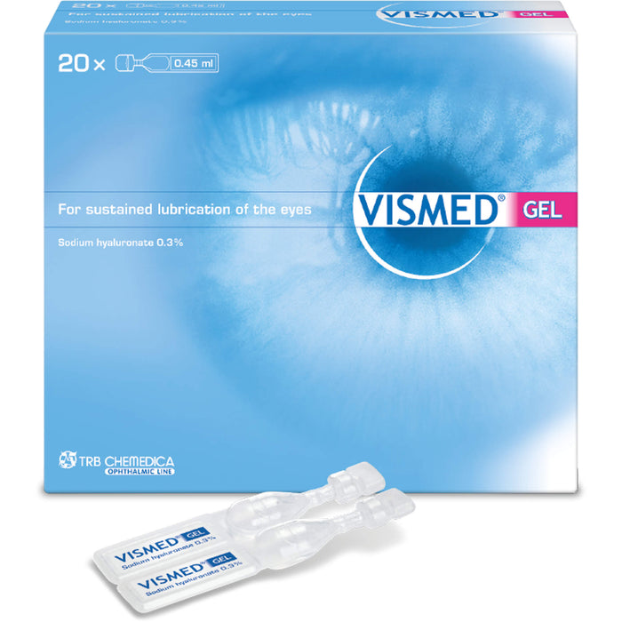 VISMED Gel zur Feuchtigkeitsversorgung der Augen, 20 ml Einzeldosispipetten