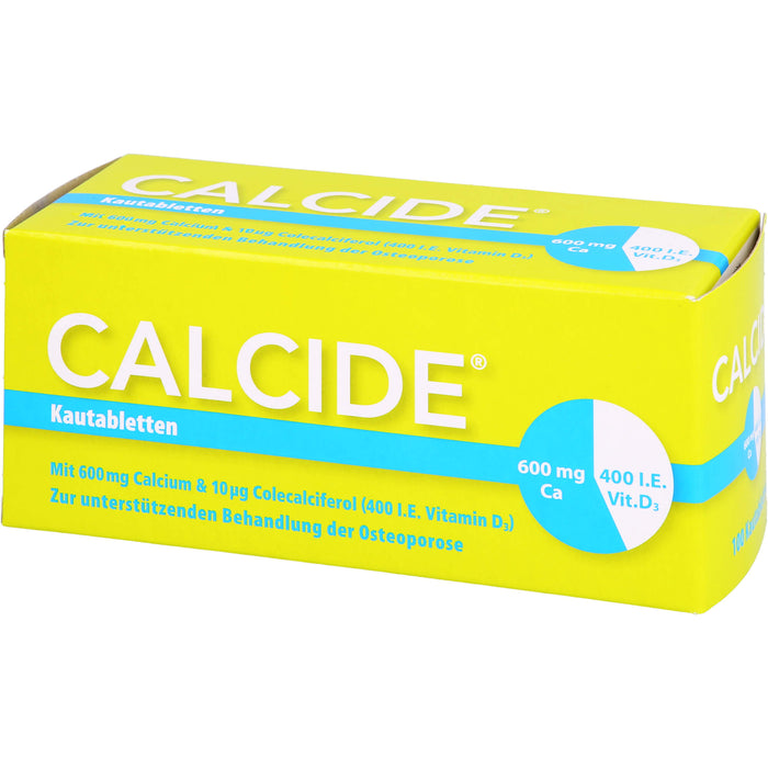 Calcide 600 mg / 400 I.E. Kautabletten, 100 St KTA