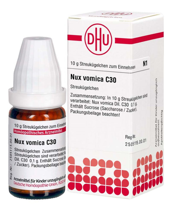 DHU Nux vomica C30 Streukügelchen, 10 g Globuli
