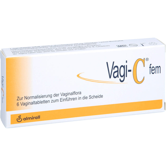 Vagi-C fem Vaginaltabletten zur Normalisierung der Scheidenflora, 6 St. Tabletten