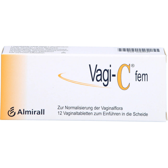 Vagi-C fem Vaginaltabletten zur Normalisierung der Scheidenflora, 12 St. Tabletten