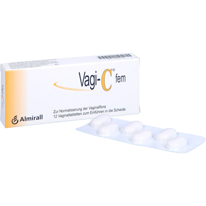 Vagi-C fem Vaginaltabletten zur Normalisierung der Scheidenflora, 12 St. Tabletten