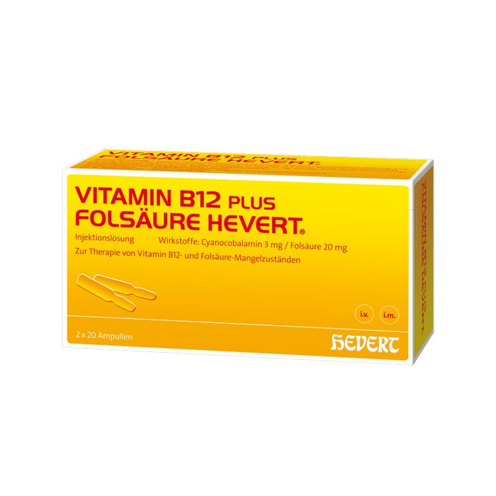 Vitamin B12 plus Folsäure Hevert Ampullen, 40 St. Ampullen