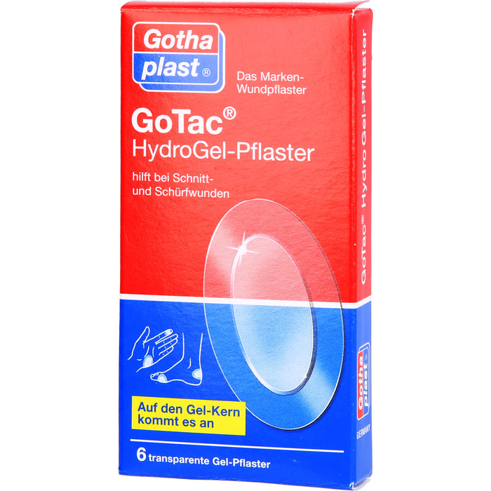 GoTac Hydro transparente Gel-Pflaster oval 7,4 cm x 4,5 cm, 6 St. Pflaster