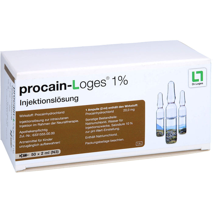 Procain-Loges 1 % Injektionslösung Ampullen, 50 St. Ampullen