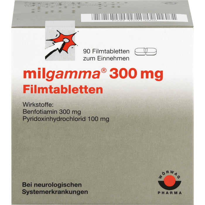 milgamma 300 mg Filmtabletten bei neurologischen Systemerkrankungen, 90 St. Tabletten