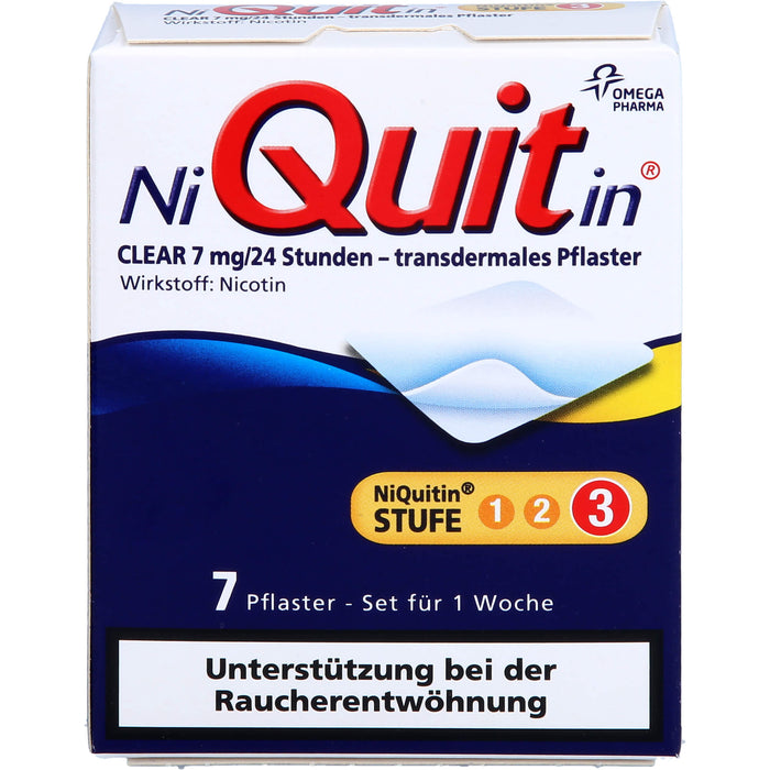 NiQuitin CLEAR 7 mg/24 Stunden - transdermales Pflaster, 7 St. Pflaster