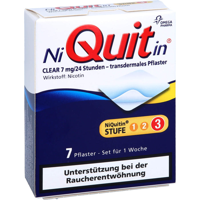 NiQuitin CLEAR 7 mg/24 Stunden - transdermales Pflaster, 7 St. Pflaster