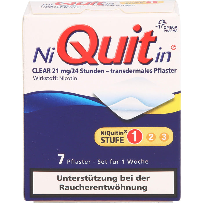NiQuitin CLEAR 21 mg/24 Stunden - transdermales Pflaster, 7 St. Pflaster