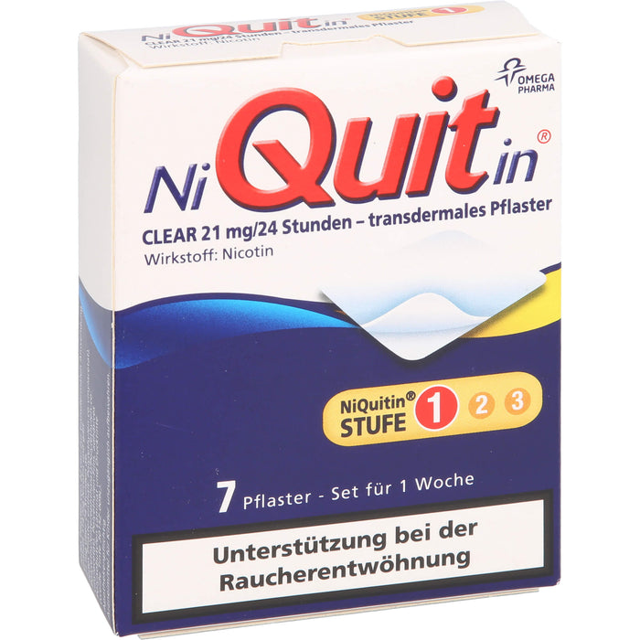 NiQuitin CLEAR 21 mg/24 Stunden - transdermales Pflaster, 7 St. Pflaster