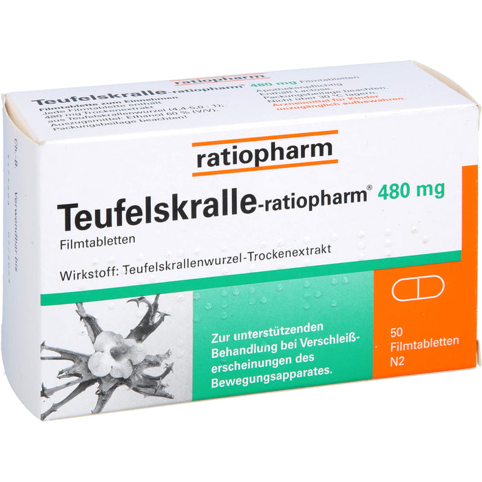 Teufelskralle-ratiopharm 480 mg Filmtabletten, 50 St. Tabletten