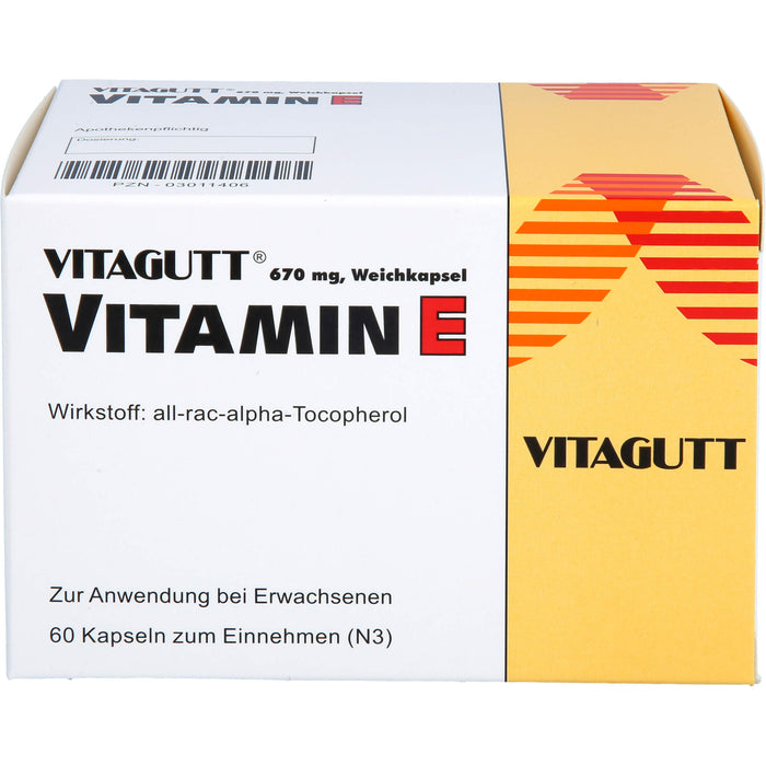 Vitagutt Vitamin E 670 mg, Weichkapsel, 60 St WKA