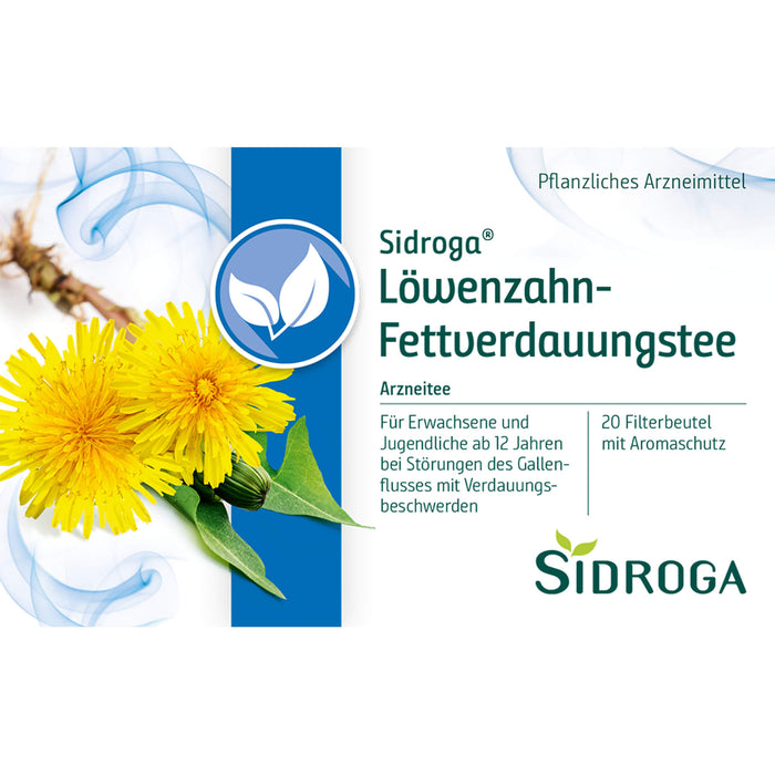 Sidroga Löwenzahn-Fettverdauungstee für den Gallenfluss, 20 St. Filterbeutel