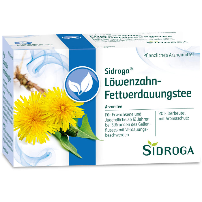 Sidroga Löwenzahn-Fettverdauungstee für den Gallenfluss, 20 St. Filterbeutel