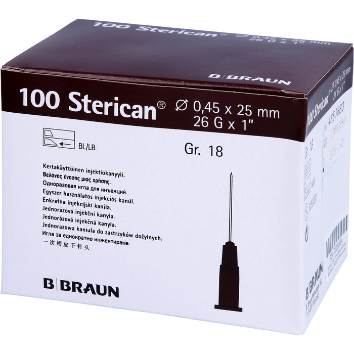 Sterican K Ll0 45x25mmgr18, 100 St KAN