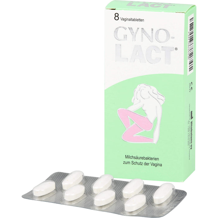 Gynolact Vaginaltabletten zur Regenerierung und Stärkung der natürlichen Milchsäurebakterienflora der Scheide, 8 St. Tabletten
