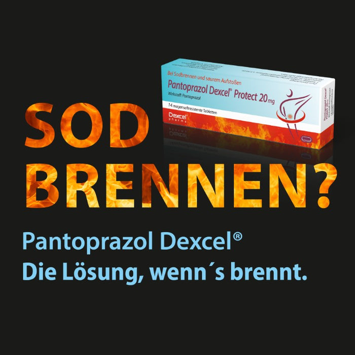 Pantoprazol Dexcel Protect 20 mg Tabletten bei Sodbrennen und saurem Aufstoßen, 14 St. Tabletten
