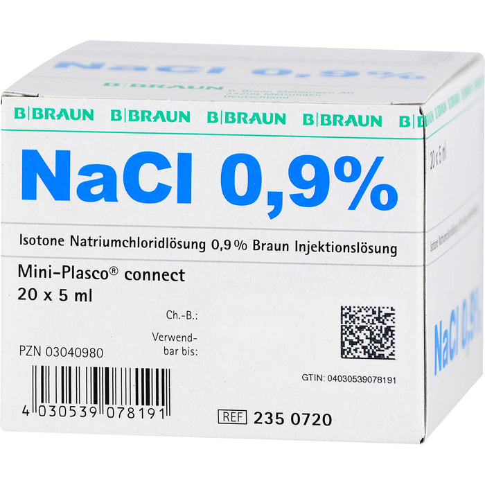 Isotone Kochsalzlösung NaCl 0,9% Braun Mini-Plasco connect, 100 ml Lösung