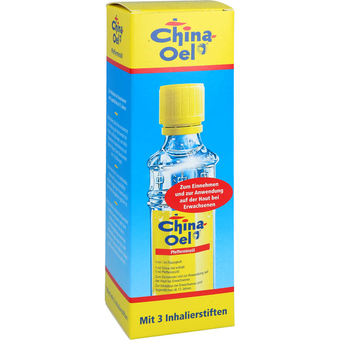 China-Oel mit 3 Inhalatoren Pfefferminzöl, 100 ml ätherisches Öl