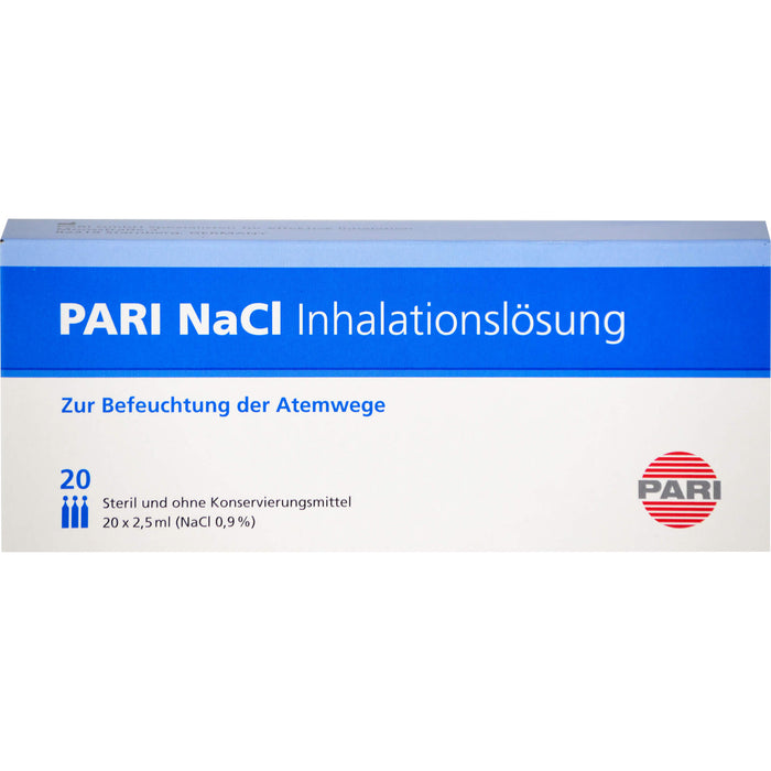 PARI NaCl Inhalationslösung zur Befeuchtung der Atemwege, 50 ml Lösung