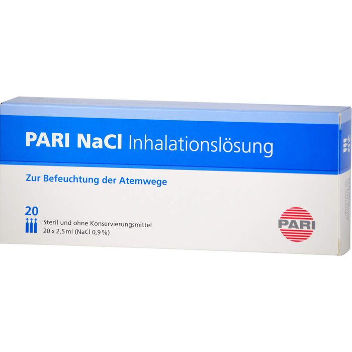 PARI NaCl Inhalationslösung zur Befeuchtung der Atemwege, 50 ml Lösung