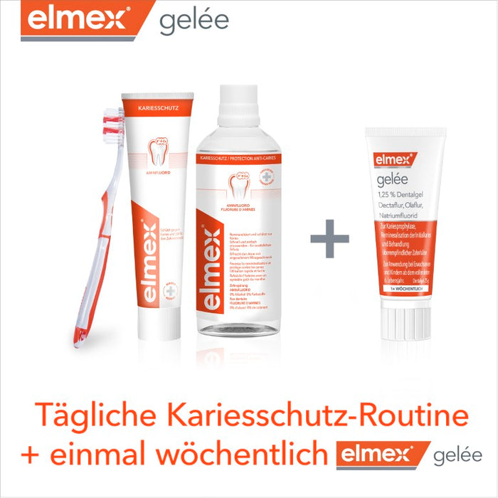 elmex gelée Fluorid Zahnpasta, zum Schutz vor Karies und schmerzempfindlichen Zähnen, 25 g Gel