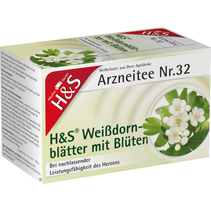 H&S Weißdornblätter mit Blüten Arzneitee, 20 St. Filterbeutel