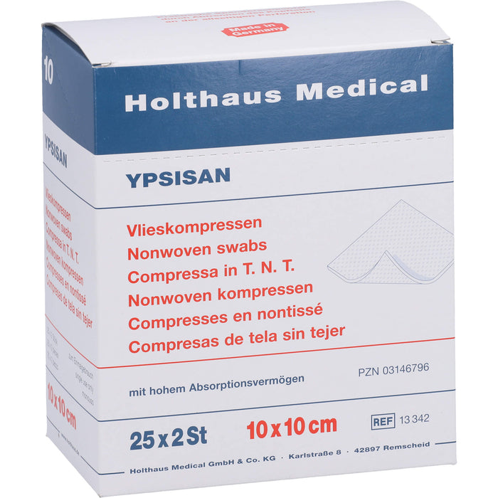 Holthaus Medical Ypsisan Vlieskompressen 10 x 10 cm steril, 50 St. Kompressen