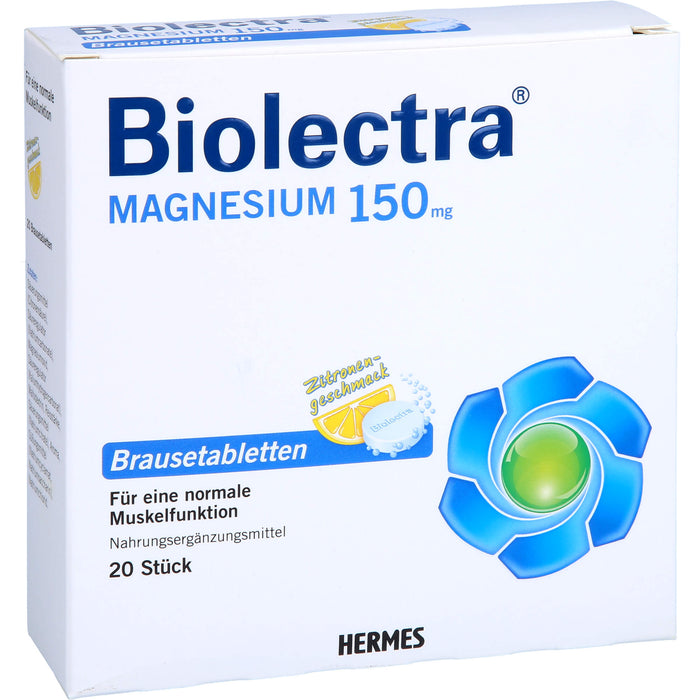 Biolectra Magnesium 150 mg Brausetabletten Zitronengeschmack, 20 St. Tabletten