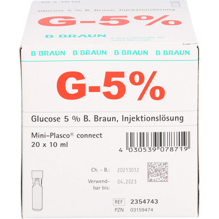 BRAUN Glucose 5 %  Injektionslösung, 200 ml Lösung
