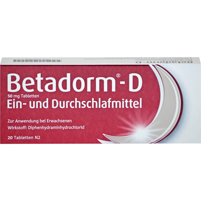 Betadorm-D 50 mg Tabletten Ein-und Durchschlafmittel, 20 St. Tabletten