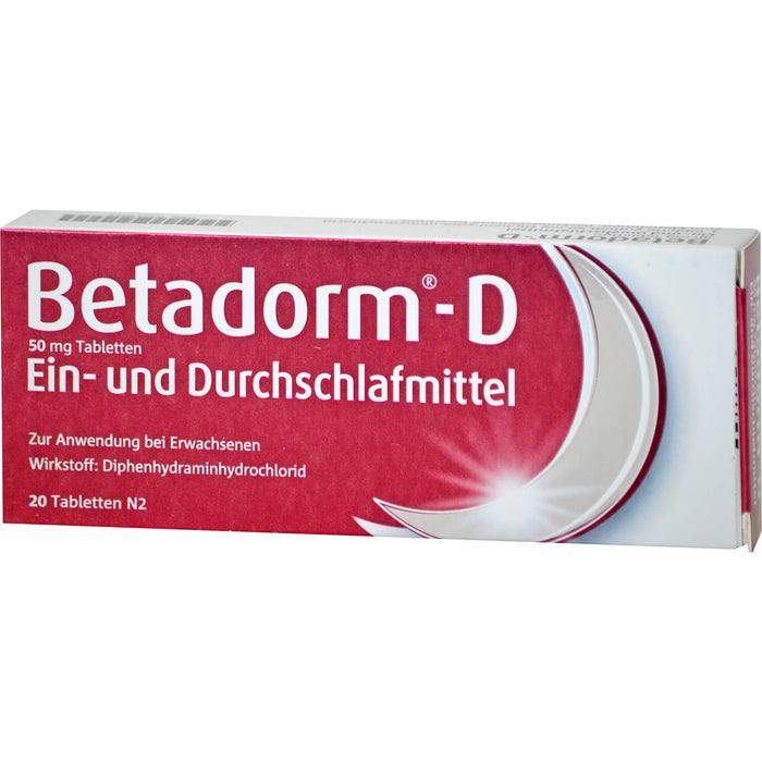 Betadorm-D 50 mg Tabletten Ein-und Durchschlafmittel, 20 St. Tabletten