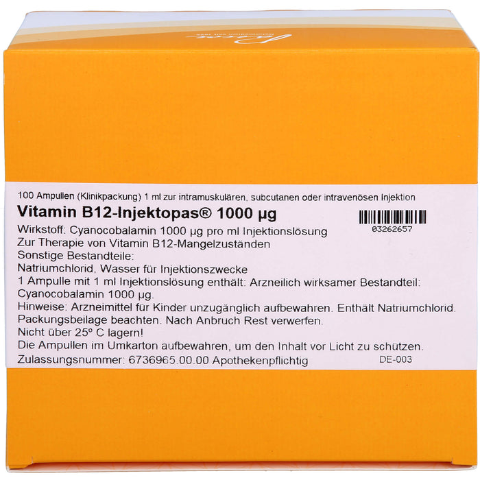 Vitamin B12-Injektopas 1000 µg, 100X1 ml ILO
