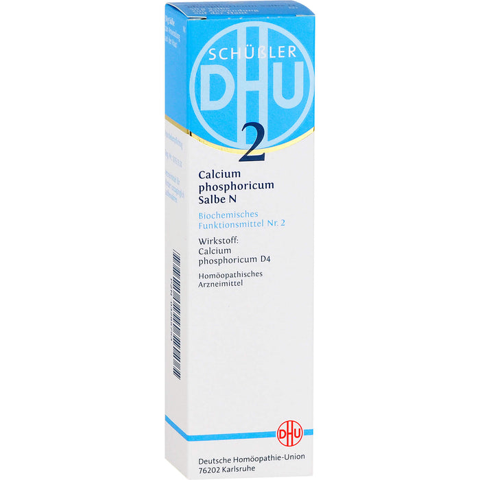 DHU Schüßler-Salz Nr. 2 Calcium phosphoricum D4 – Das Mineralsalz der Knochen und Zähne – das Original – umweltfreundlich im Arzneiglas, 50 g Salbe