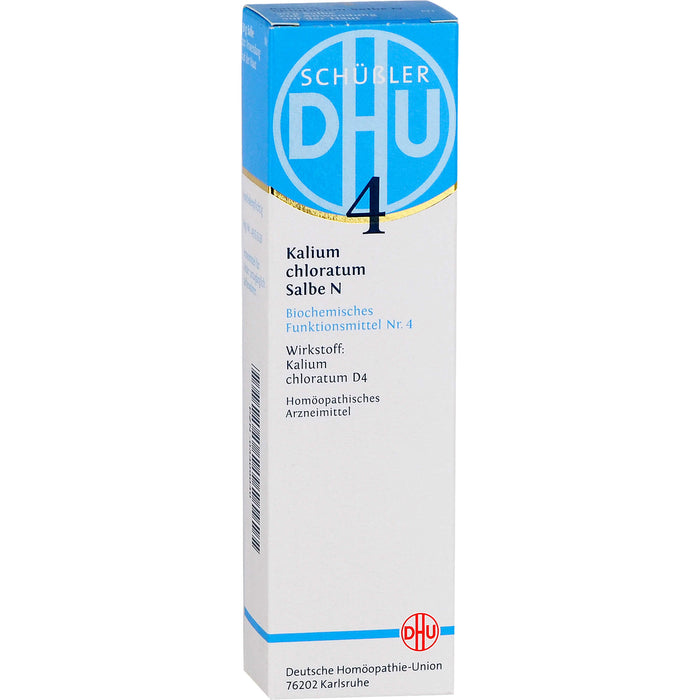 DHU Schüßler-Salz Nr. 4 Kalium chloratum D4, Das Mineralsalz der Schleimhäute – das Original, 50 g Salbe