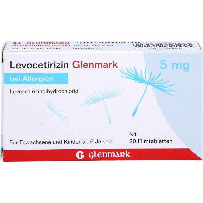 Levocetirizin Glenmark 5 mg Filmtabletten, 20 St FTA