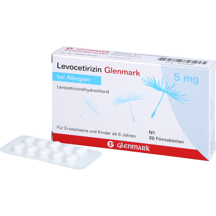 Levocetirizin Glenmark 5 mg Filmtabletten, 20 St FTA