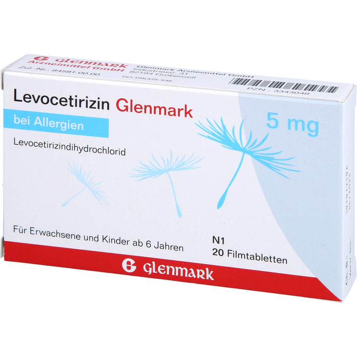 Levocetirizin Glenmark 5 mg Filmtabletten, 20 St FTA