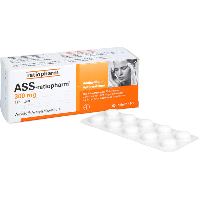 ASS-ratiopharm 300 mg Tabletten, 50 St. Tabletten